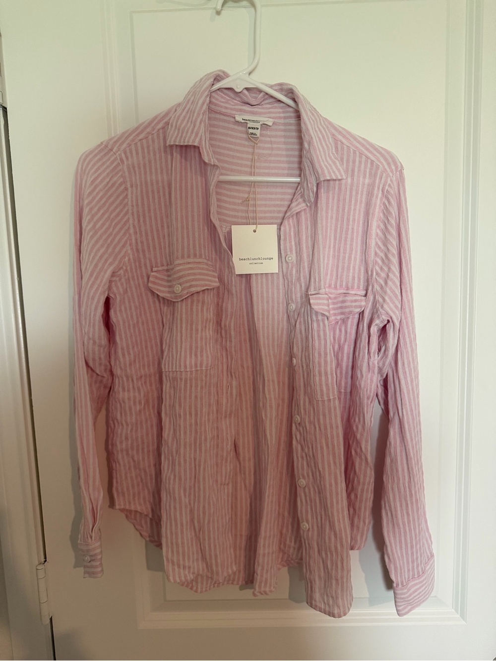 beachlunchlounge Pink Striped Button-Down Shirt